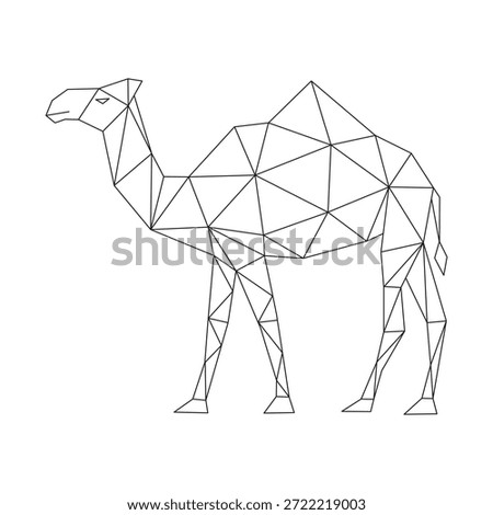 Polygonal line art of camel vector