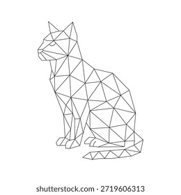 Arte de línea poligonal de Vector de gato