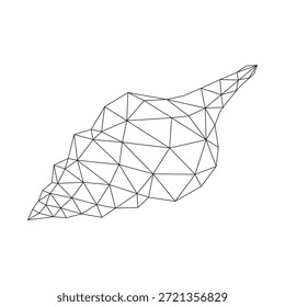 Arte de línea poligonal de Vector de concha