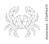 Polygonal line art of crab vector