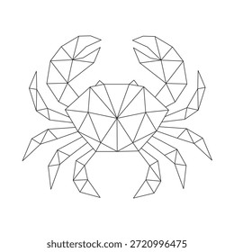 Polygonal line art of crab vector
