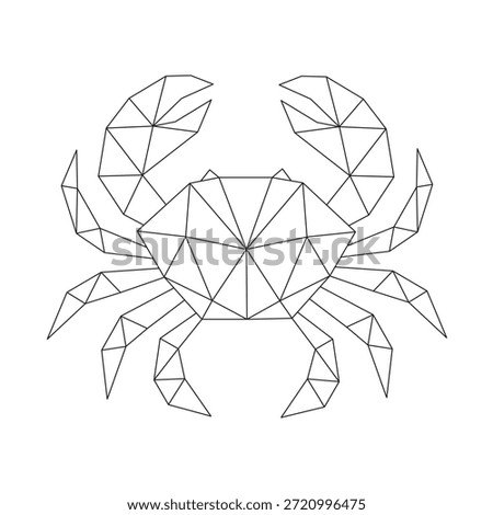 Polygonal line art of crab vector