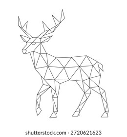 Arte de línea poligonal de Vector de ciervo