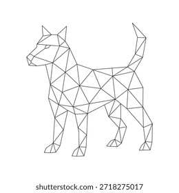 Arte de línea poligonal de Vector de perro