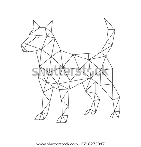 Polygonal line art of dog vector