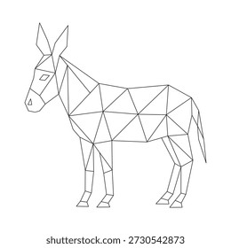 Arte de línea poligonal de Vector de burro