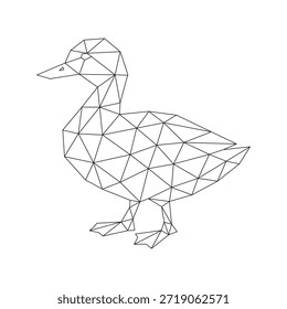 Arte de línea poligonal de Vector de pato