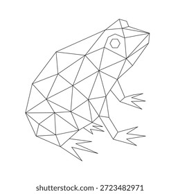 Arte de línea poligonal de Vector de rana