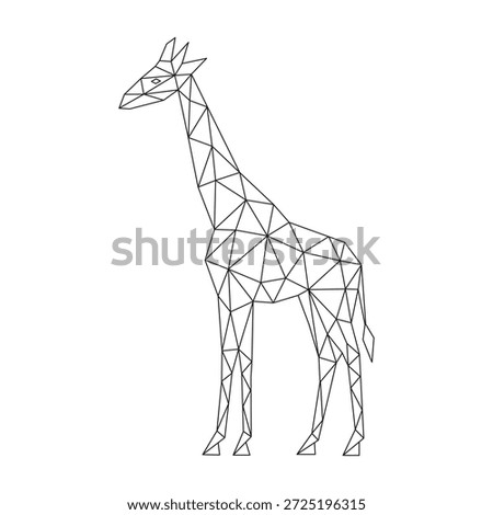 Polygonal line art of giraffe vector