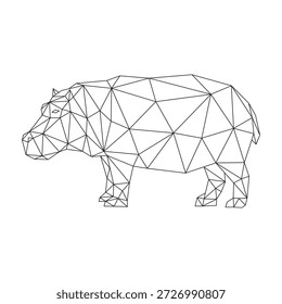 Arte de línea poligonal del Vector hipopótamo