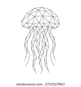 Arte de línea poligonal de Vector de medusas