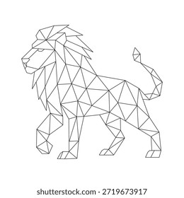 Arte de línea poligonal de Vector de león