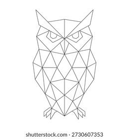 Polygonal line art of owl vector
