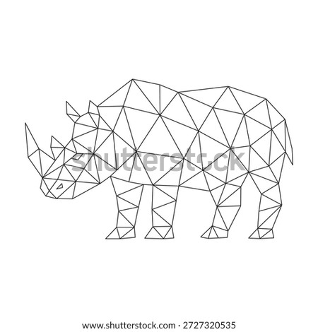 Polygonal line art of rhinoceros vector