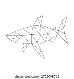 Arte de línea poligonal de Vector de tiburón