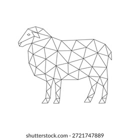 Arte de línea poligonal de Vector de oveja