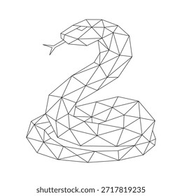 Arte de línea poligonal de Vector de serpiente
