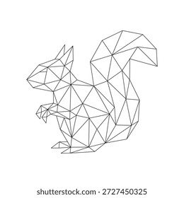 Arte de línea poligonal de Vector de ardilla