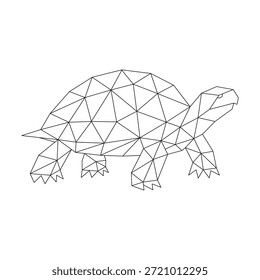 Arte de línea poligonal de Vector de tortuga