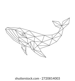 Arte de línea poligonal de Vector de ballena