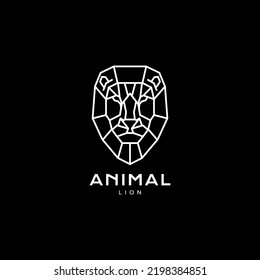 diseño del logotipo del león de la línea poligonal