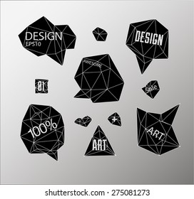 Polygonal line hipster labels set