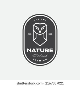 polygonal line owl badge logo design vector graphic symbol icon illustration creative idea