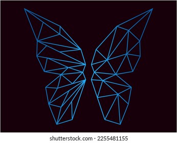 polygonal and line style butterfly illustration image