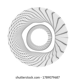 Polygonal Lines in Circle Form . Spiral Vector Illustration .Technology round. Wave Logo . Design element . Abstract Geometric shape .