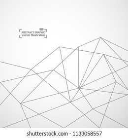 Polygonal lines on white background. Vector illustration