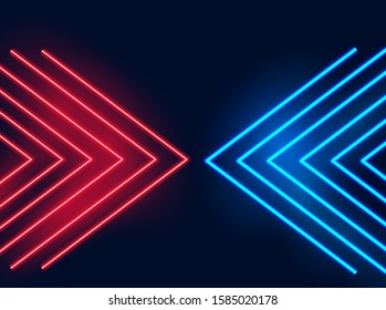 Polygonal Lines Red Blue Neon Shapes Stock Vector (Royalty Free ...