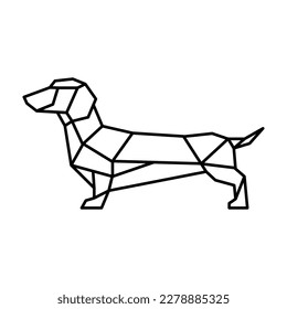 Polygonal little dog design drawing svg
