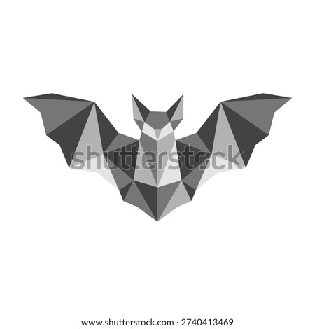 polygonal low poly of bat spreading the wings vector