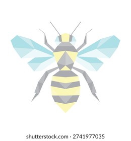 polygonal low poly bee vector