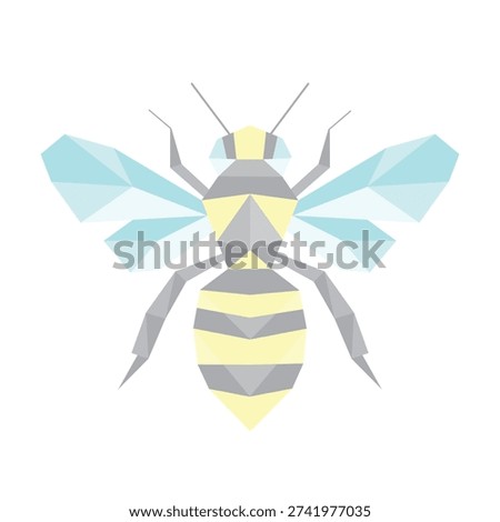 polygonal low poly bee vector