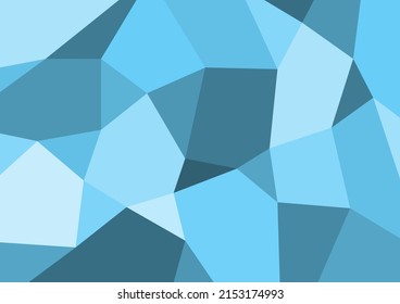 Polygonal low poly blue color. Abstract mosaic background for web banner, poster, flyer and brochure.