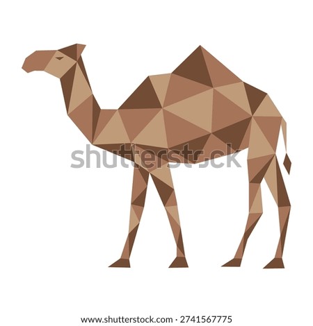 polygonal low poly of camel vector