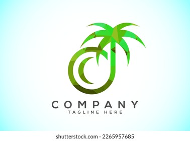 Polygonal low poly coconut Logo, coconut drink beverage vector icon logo design template