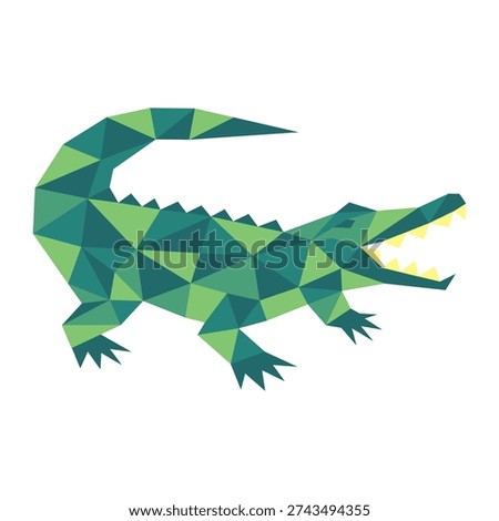 polygonal low poly crocodile vector