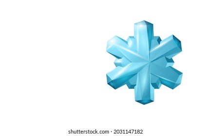 Copo de nieve festivo poligonal bajo. Fondo de tarjeta de saludo de triángulo geométrico 3D aislado. Ice cristal de nieve brillante plantilla Navidad Año Nuevo ilustración vectorial arte