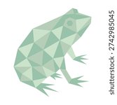 polygonal low poly frog vector