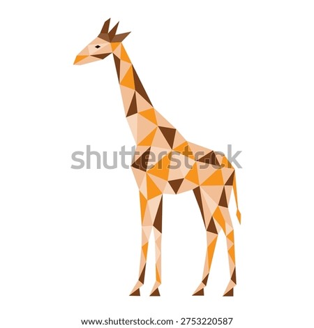 polygonal low poly giraffe cartoon vector