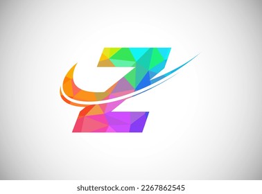 Letra poligonal de baja polilla Z con un logo de ciénaga. Logotipo vectorial moderno para identidad empresarial y de empresa.