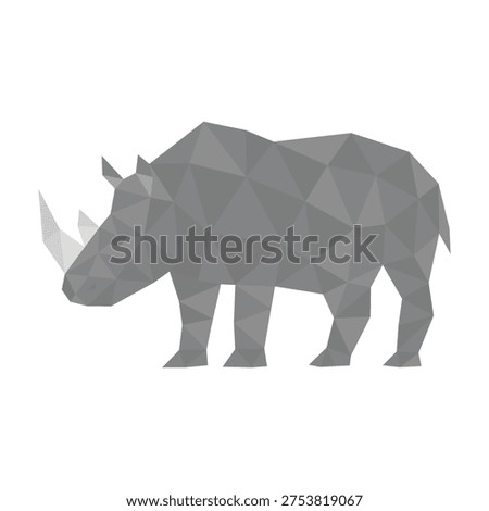 polygonal low poly rhinoceros cartoon vector