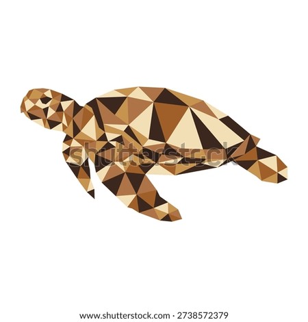 polygonal low poly sea turtle vector