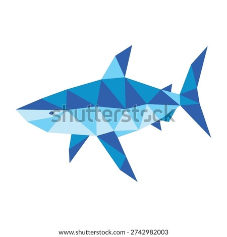 polygonal low poly shark vector