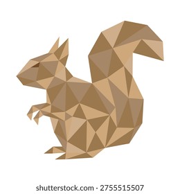 polygonal low poly squirrel vector