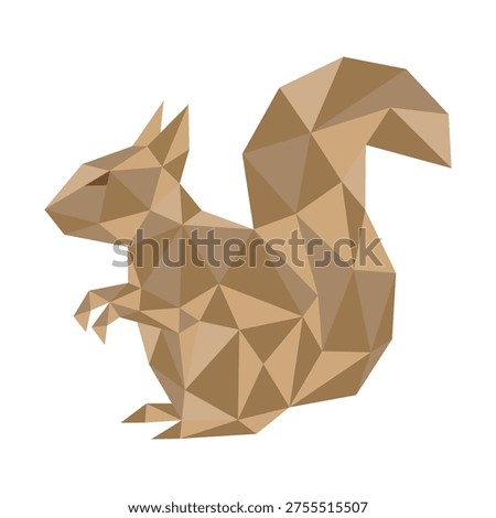 polygonal low poly squirrel vector