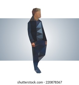 Polygonal man on the go