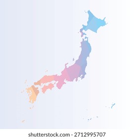 Mapa poligonal do Japão. Mapa de baixa poli do japão